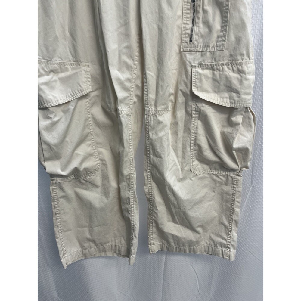 BDG Urban Outfitters Ivory High rise Wide Leg Baggy Cargo Pants Y2K 10 - Picture 4 of 7